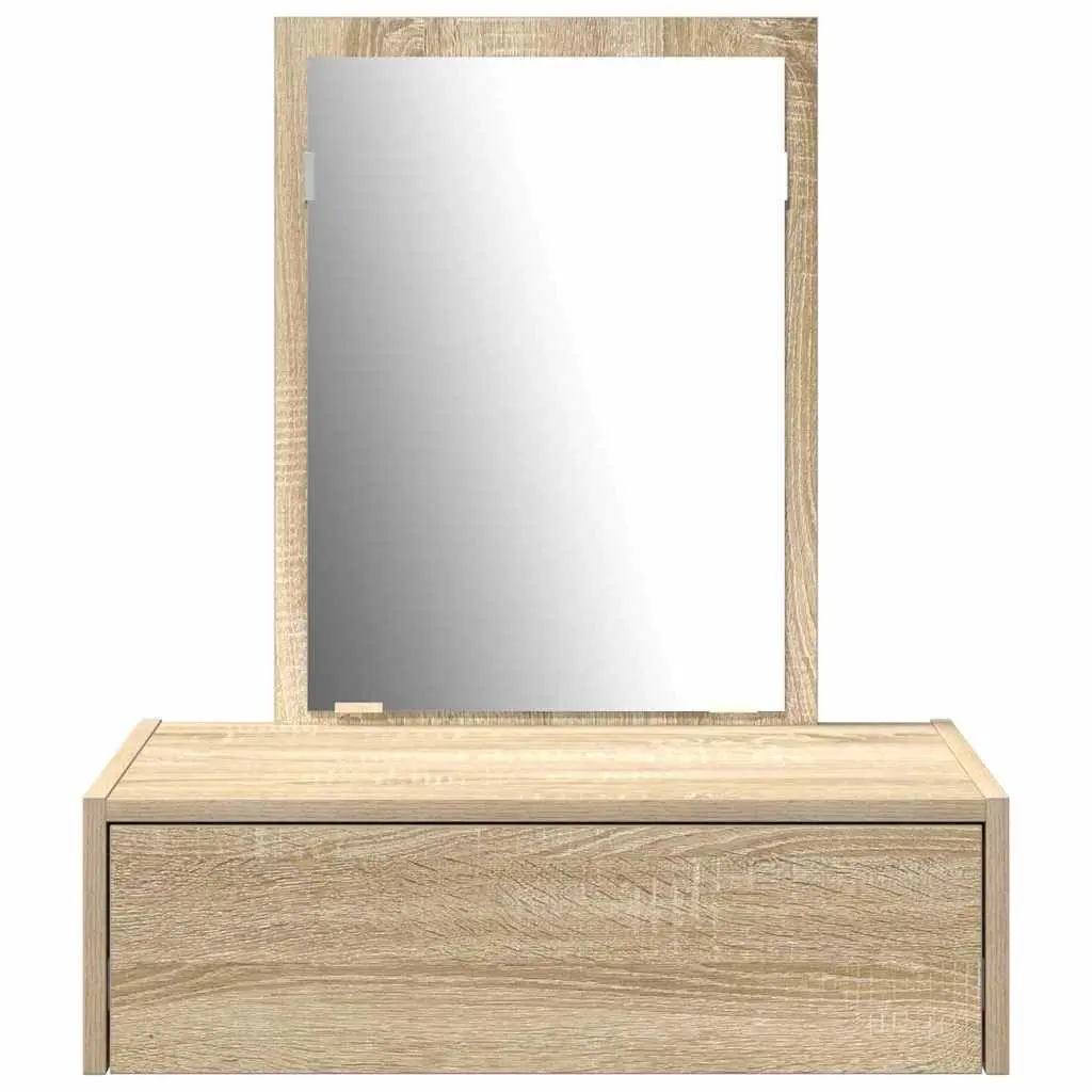 Brown Engineered Wood Dressing Table with Mirror