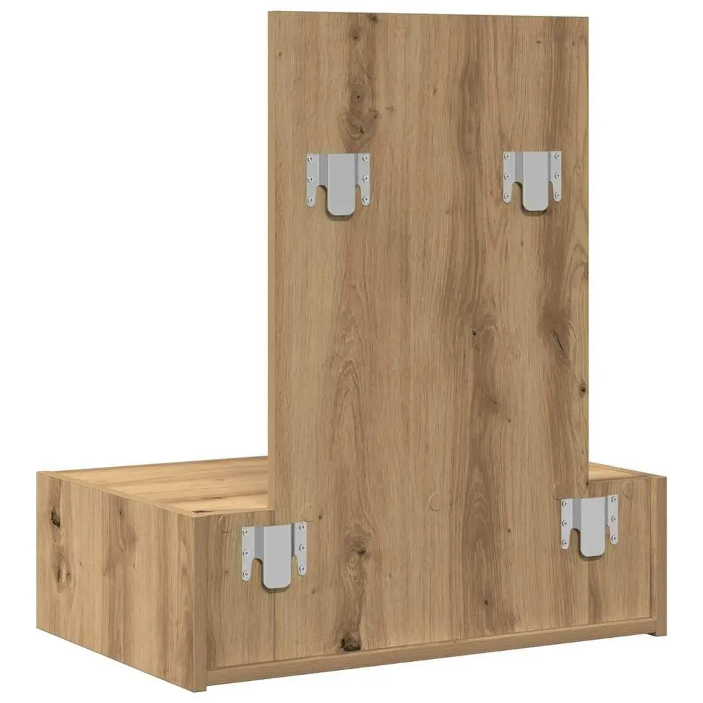Dressing Table Brown Matte Engineered Wood Bedroom Vanity Storage Drawers with Mirror