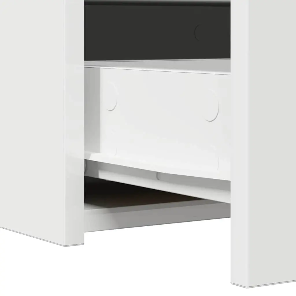 White Modern Dressing Table with Integrated Mirror 83x40x70cm