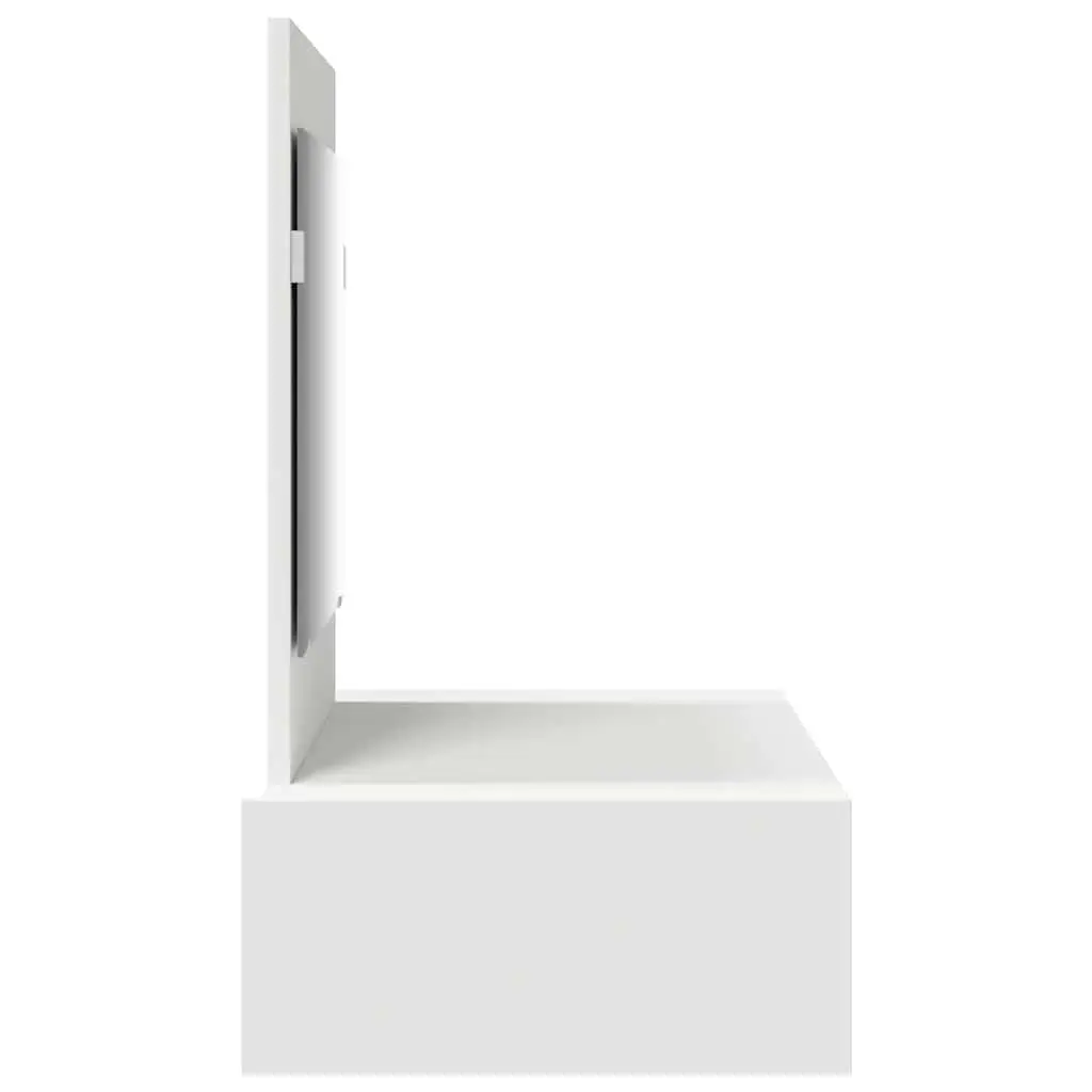 White Modern Dressing Table with Integrated Mirror 83x40x70cm