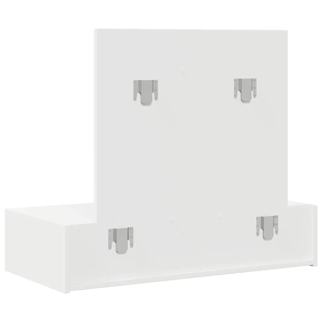 White Modern Dressing Table with Integrated Mirror 83x40x70cm
