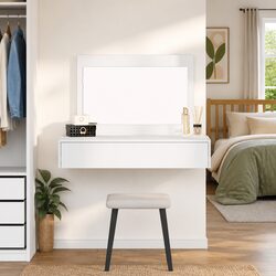 Elegant White Dressing Table with Mirror for Bedrooms