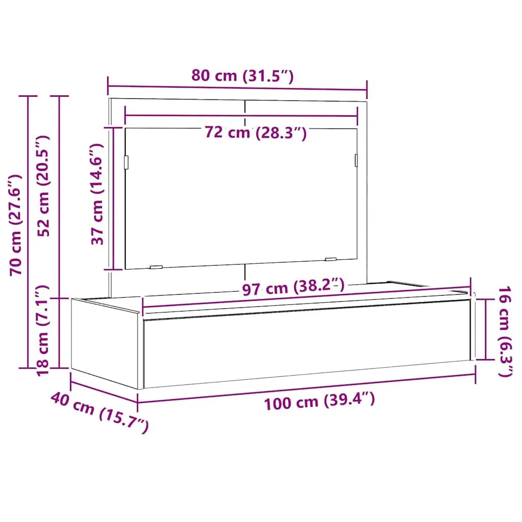 White Dressing Table with Mirror for Bedrooms