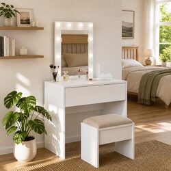 Inviting White Dressing Table for a Cozy Bedroom