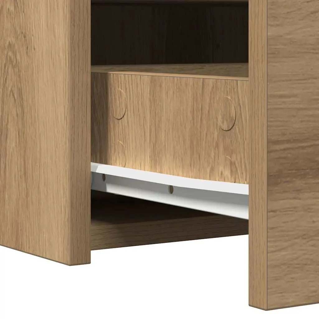 Dressing Table Brown Bedroom Vanity Storage Engineered Wood Modern Minimalist