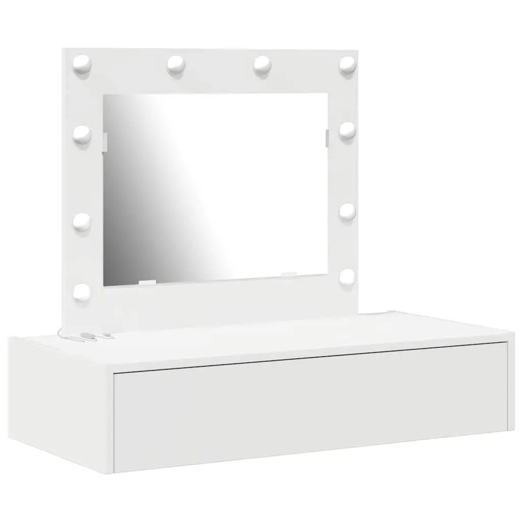 White Dressing Table with Mirror and Drawers