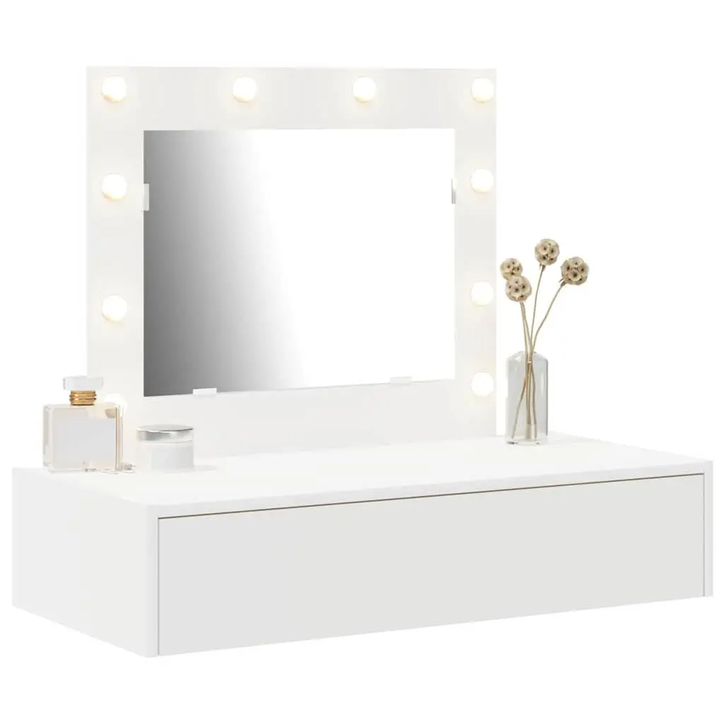 White Dressing Table with Mirror and Drawers