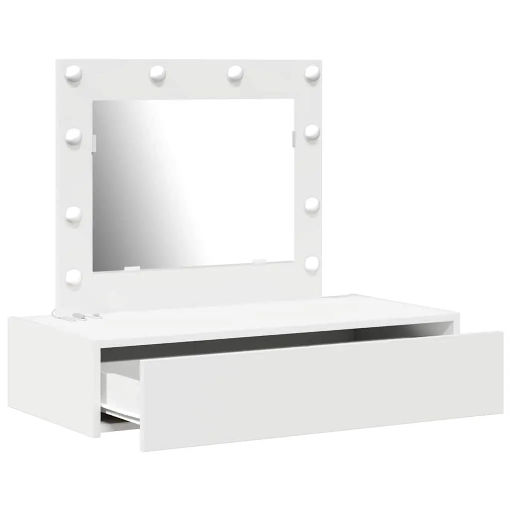White Dressing Table with Mirror and Drawers