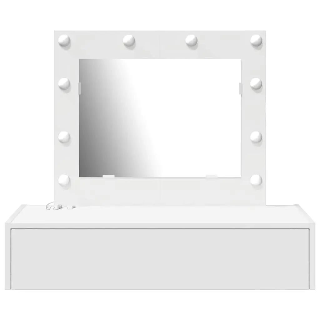 White Dressing Table with Mirror and Drawers