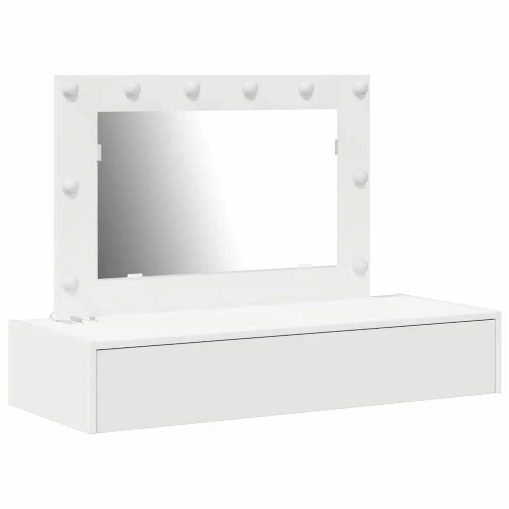 White Dressing Table with Mirror and Storage Drawers