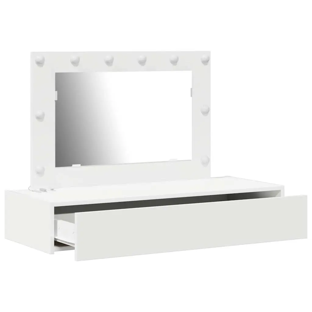 White Dressing Table with Mirror and Storage Drawers