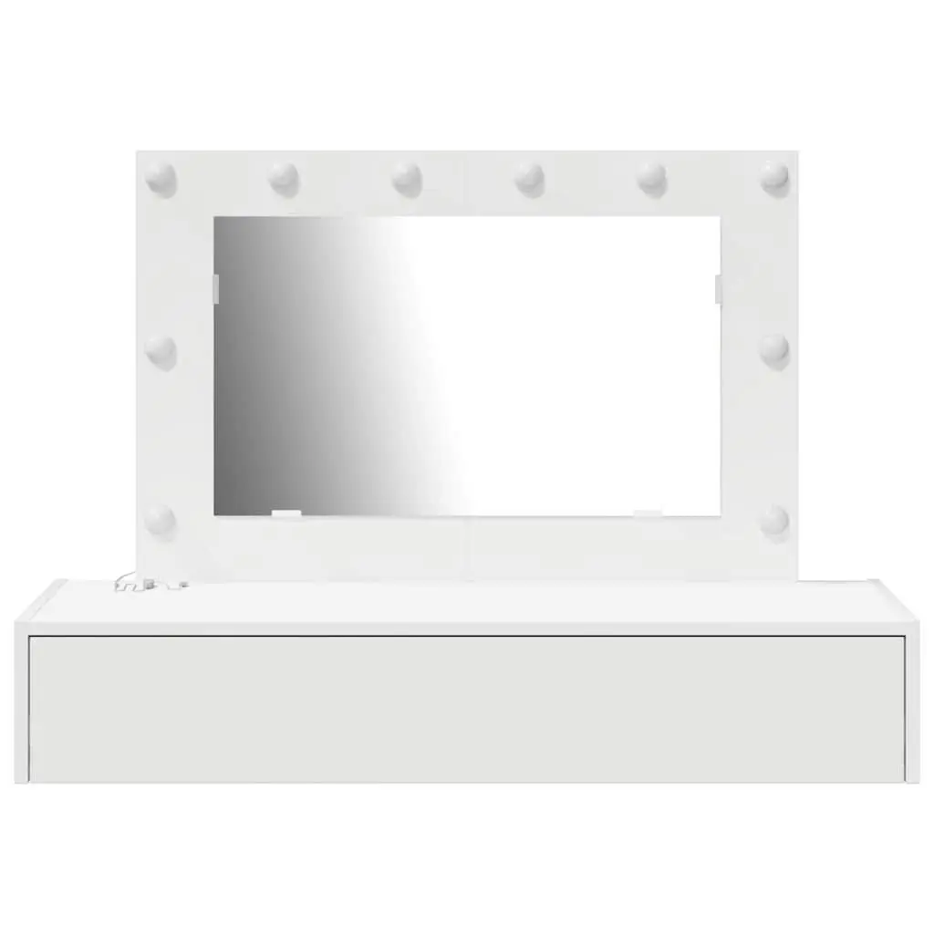 White Dressing Table with Mirror and Storage Drawers