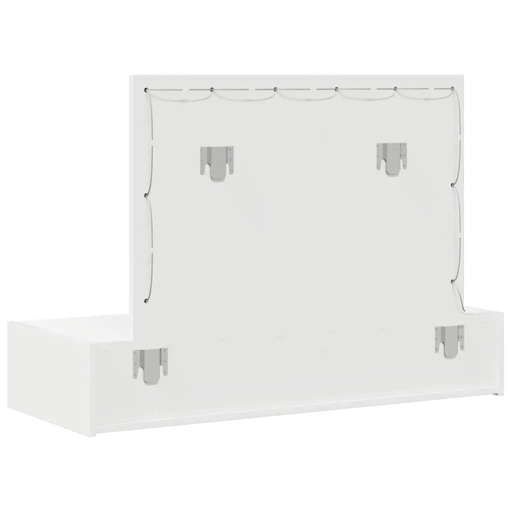 White Dressing Table with Mirror and Storage Drawers