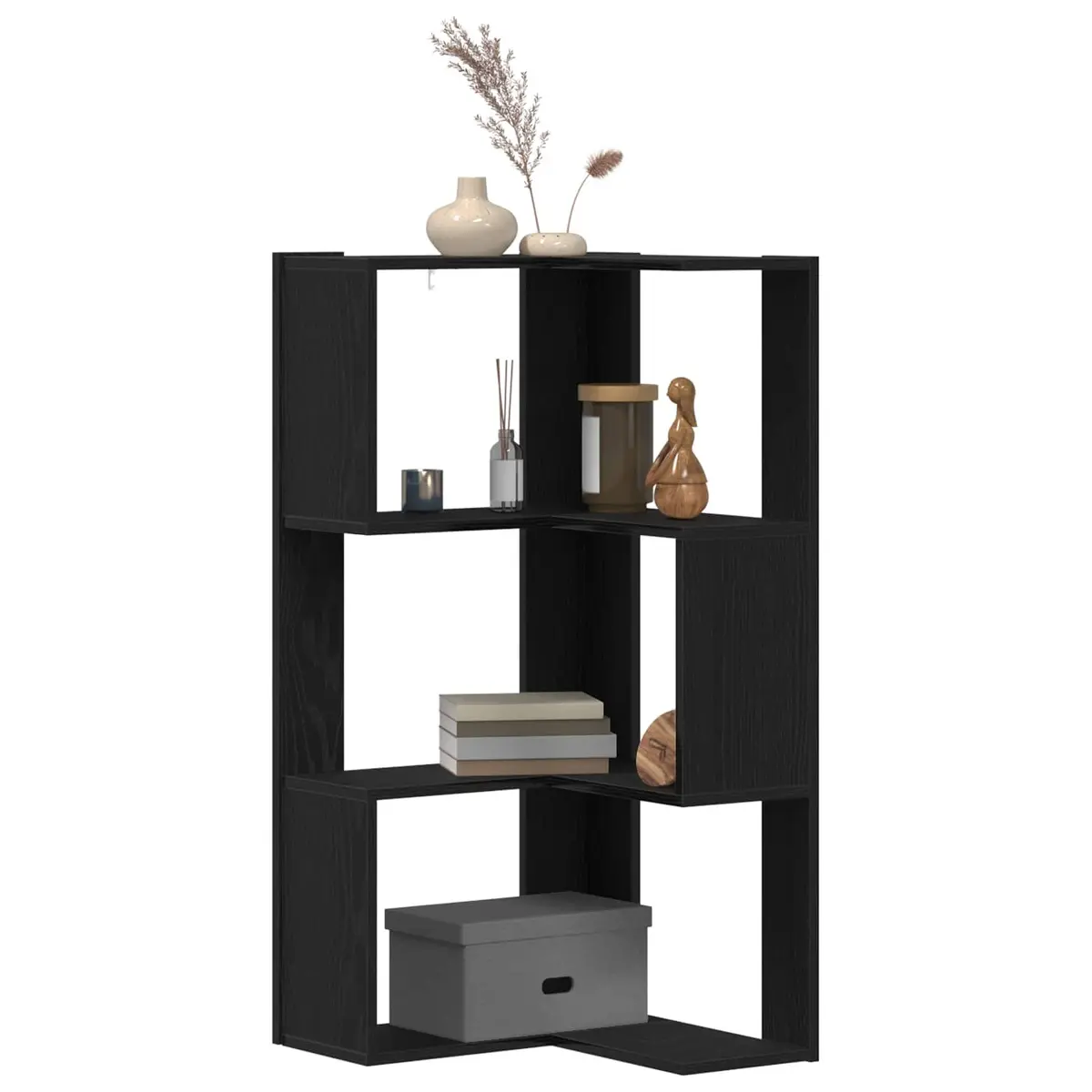 Bookcase Black Oak 50 x 50 x 102 cm Engineered Wood Storage Shelving Unit