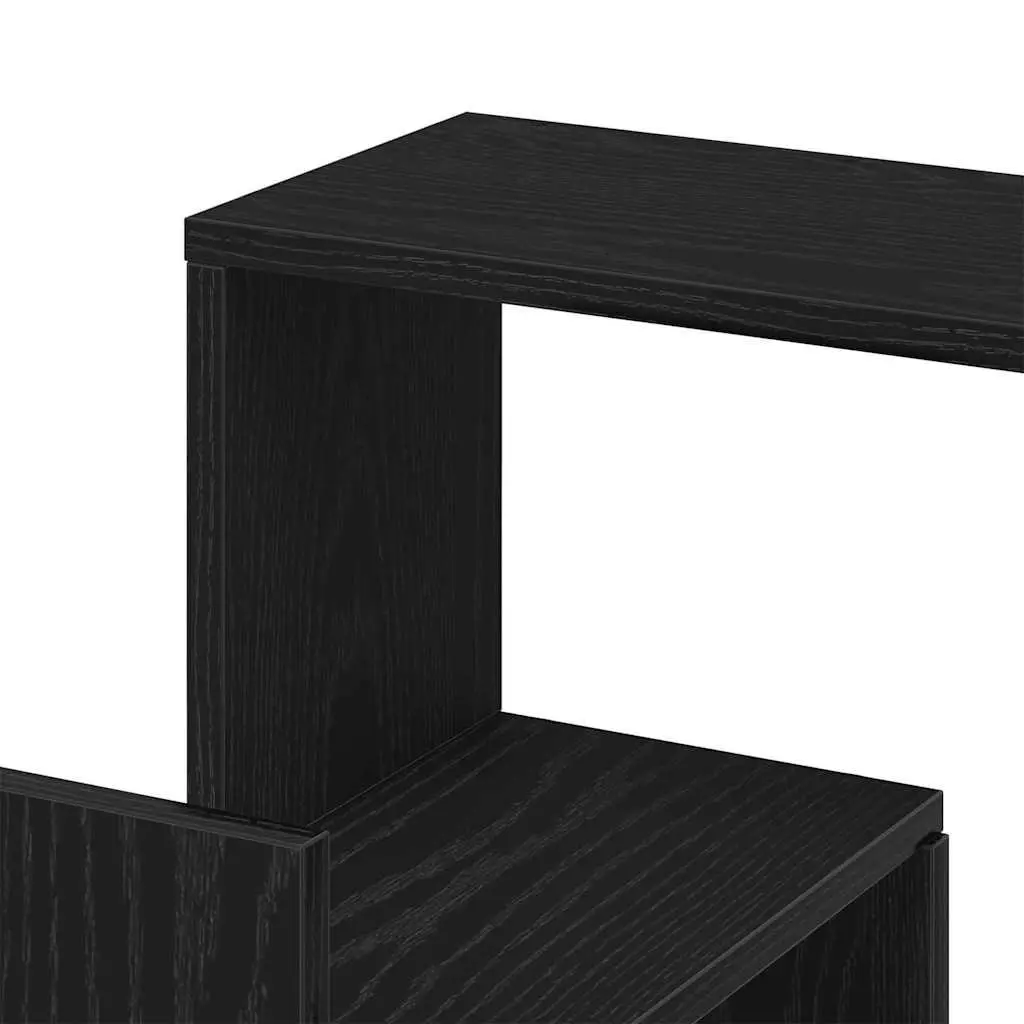 Wall Corner Shelf Black Oak Tiered Storage Display Organiser 45 x 45 x 147 cm Engineered Wood