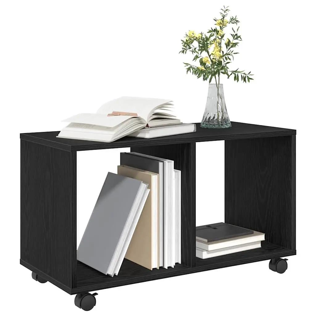 End Table Contemporary Black Oak 72cm Engineered Wood