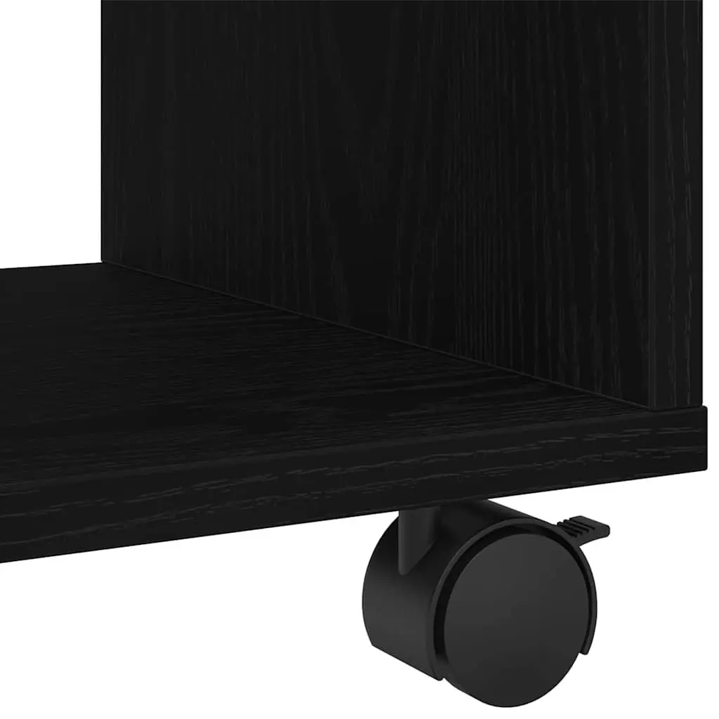 End Table Contemporary Black Oak 72cm Engineered Wood