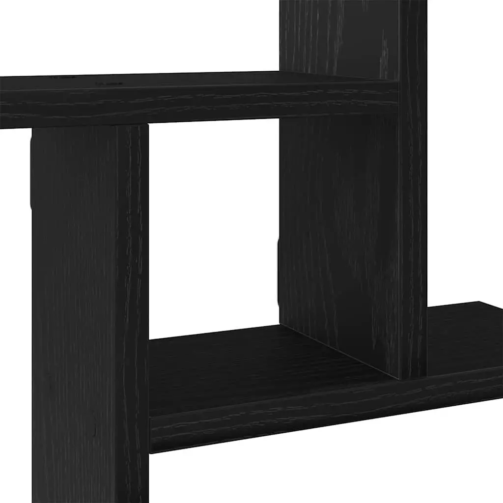 Wall Shelves Black 38 x 12 x 38 cm Engineered Wood Floating Storage Display Organiser 2 Piece