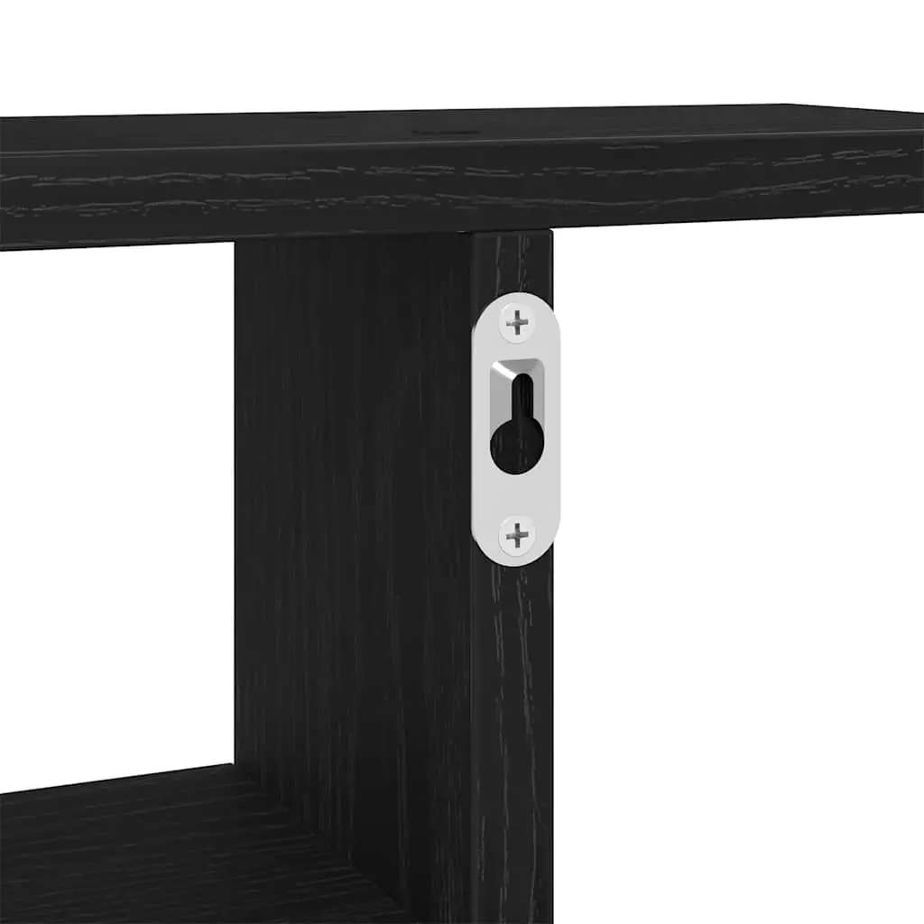 Wall Shelves Black 38 x 12 x 38 cm Engineered Wood Floating Storage Display Organiser 2 Piece