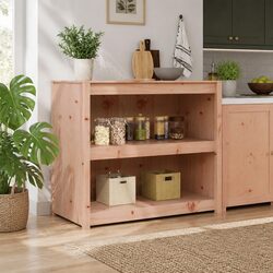 Modern Brown Oak Kitchen Cabinet with Shelves 106x55x92cm