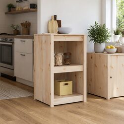 Warm Brown Oak Kitchen Cabinet with Shelf Organiser