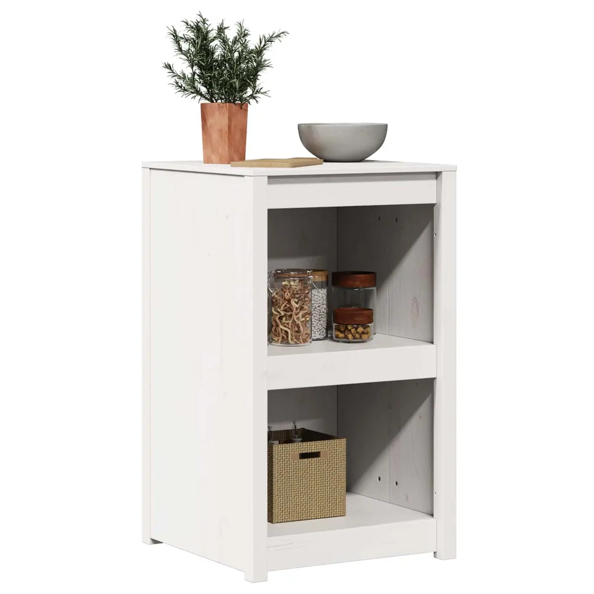 White Solid Pine Kitchen Cabinet 55x55x92cm