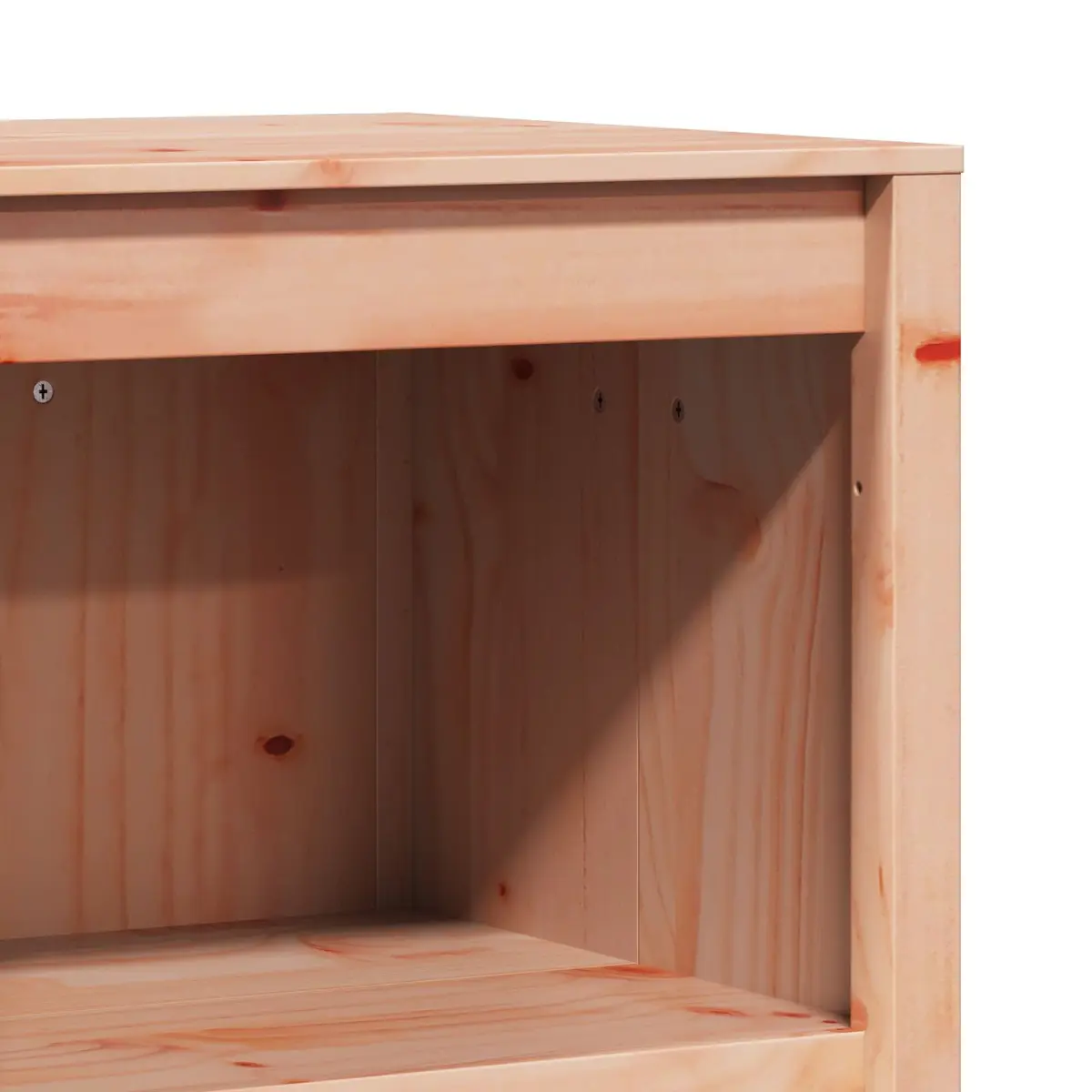 Brown Oak Kitchen Cabinet with Minimalist Shelving Unit