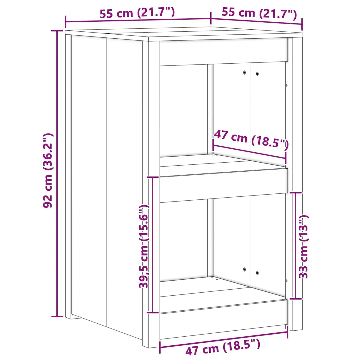 Brown Oak Kitchen Cabinet with Minimalist Shelving Unit