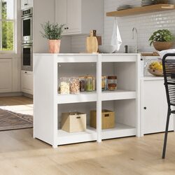 Modern Warm White Kitchen Cabinet with Shelf 106 x 55 x 92 cm