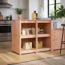Modern Brown Oak Kitchen Cabinet for Organized Storage