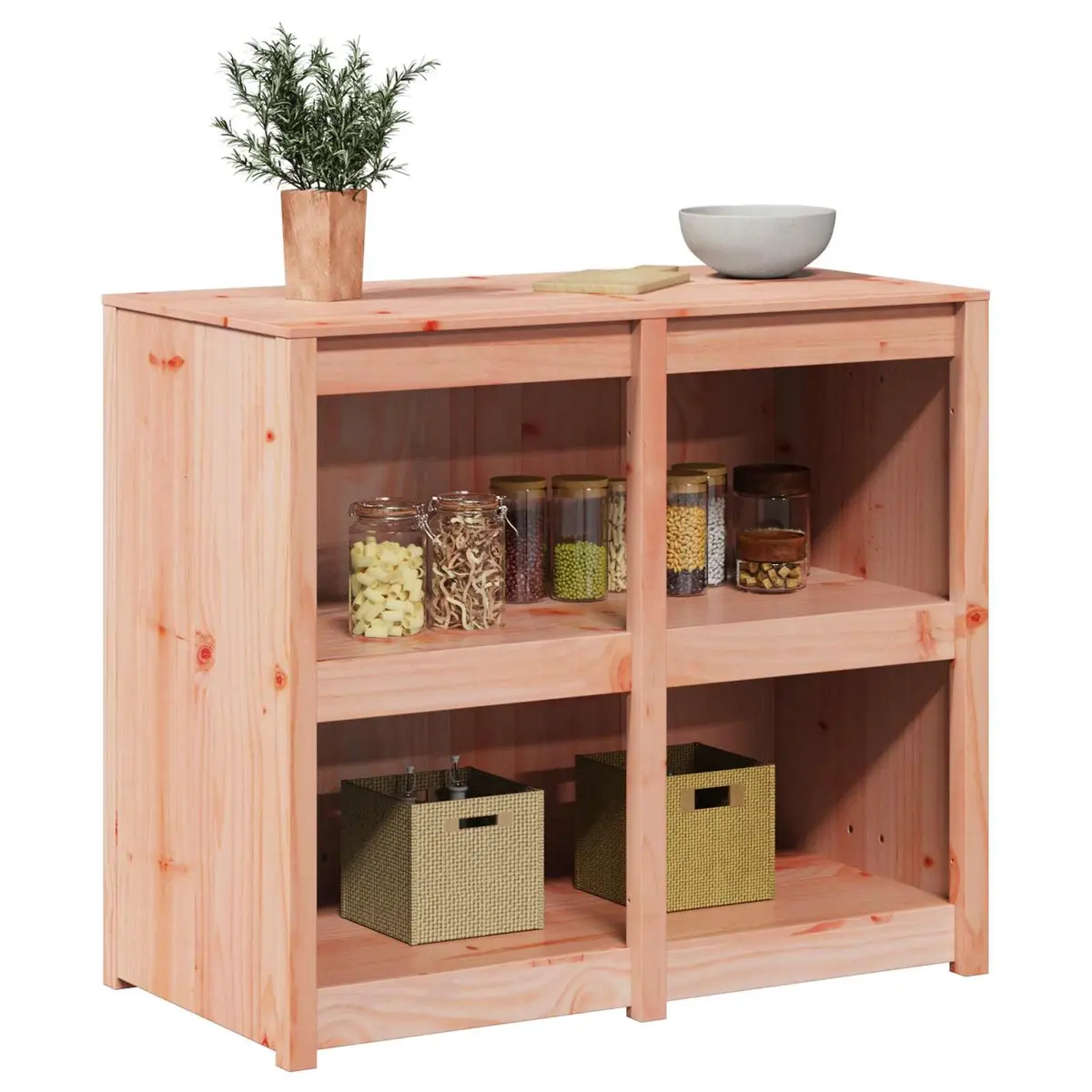 Brown Oak Kitchen Cabinet for Organized Storage