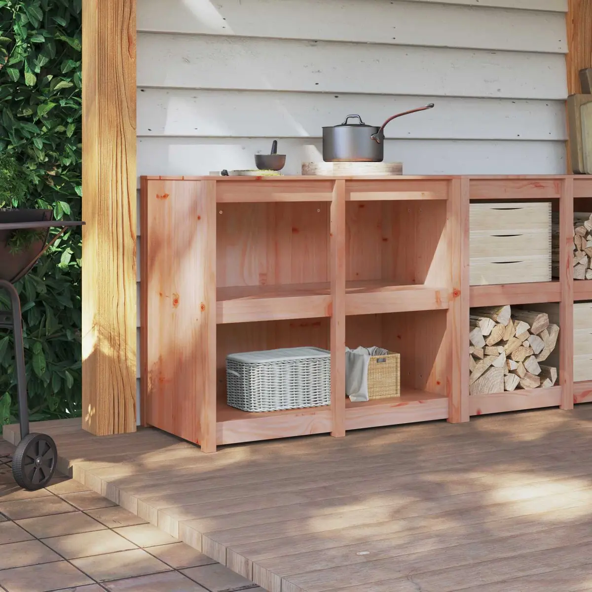 Brown Oak Kitchen Cabinet for Organized Storage