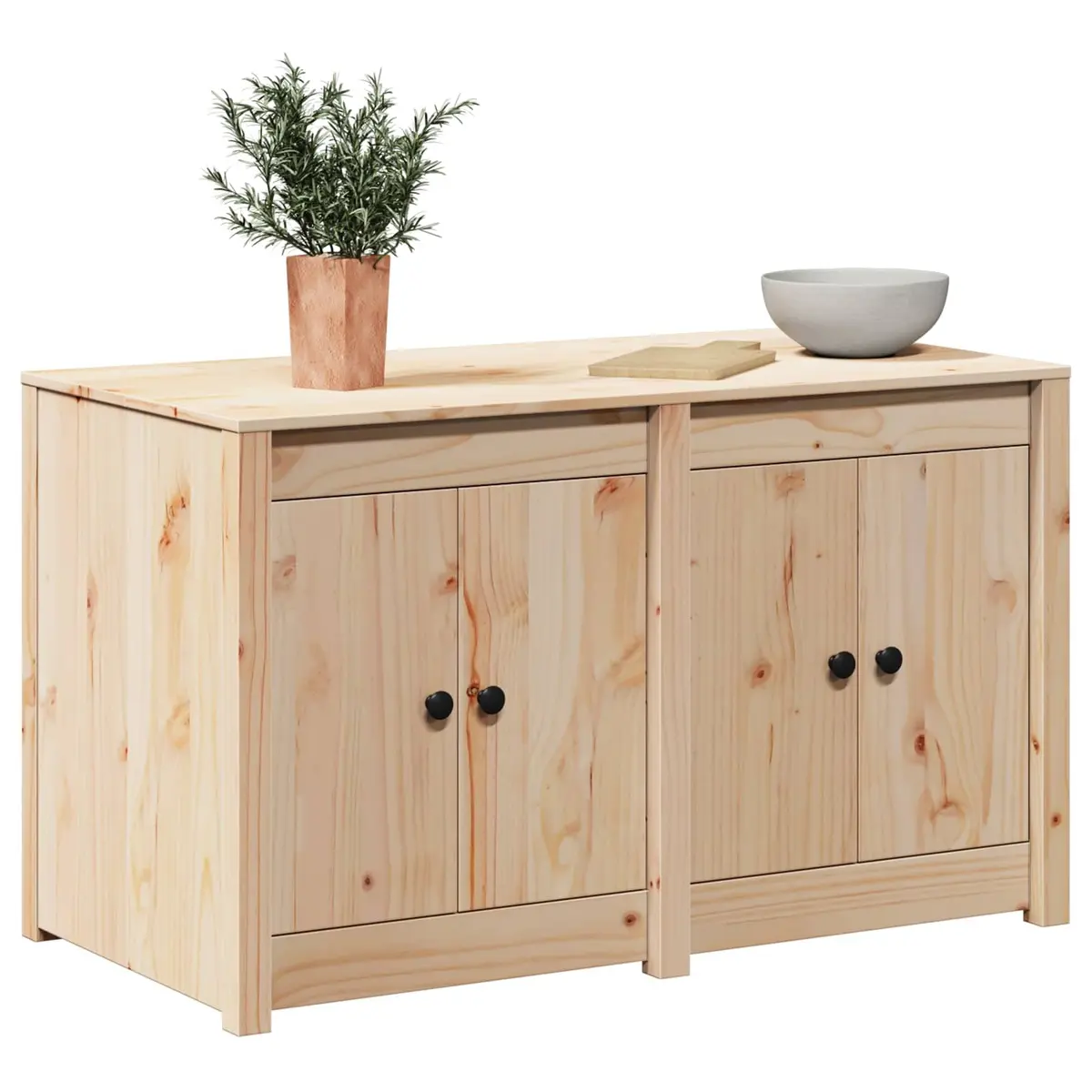 Kitchen Cabinet Brown Oak Solid Pine Storage Unit Modern Home Furniture