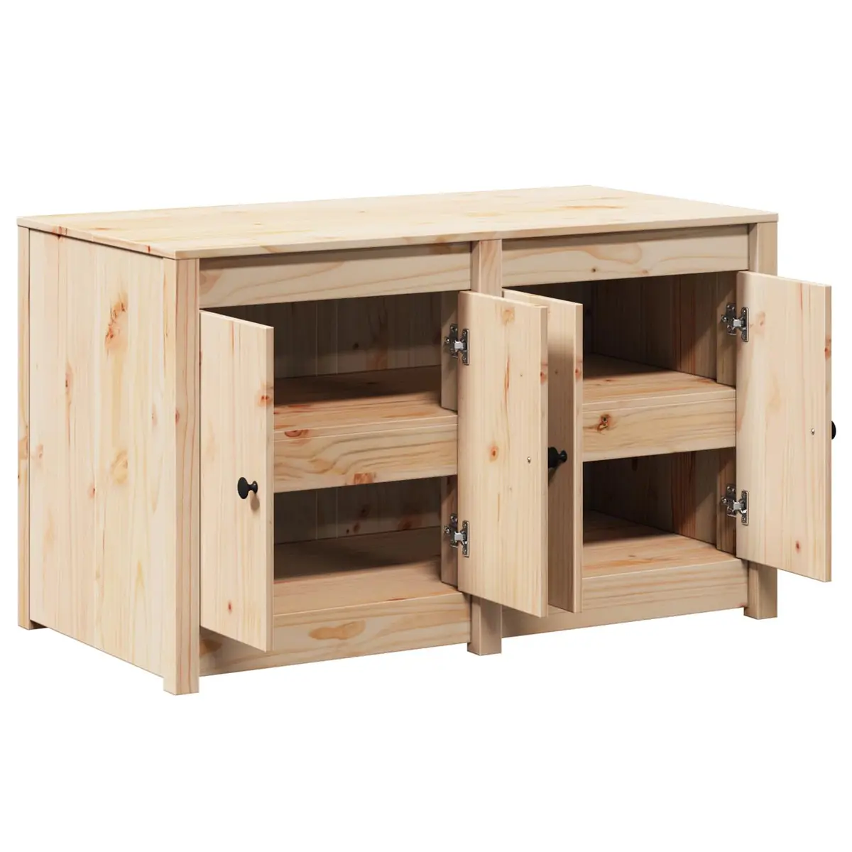Kitchen Cabinet Brown Oak Solid Pine Storage Unit Modern Home Furniture