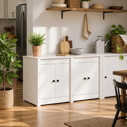 Modern White Pine Kitchen Cabinet for Organized Living