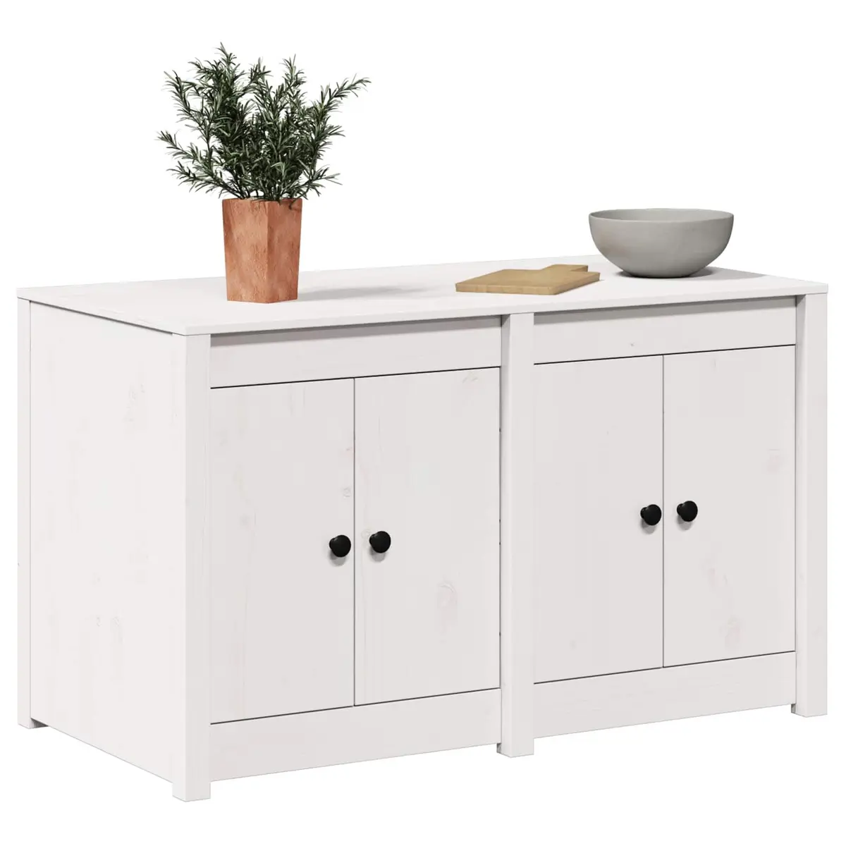 Kitchen Cabinet White Solid Pine Storage Unit Modern Design Home Furniture