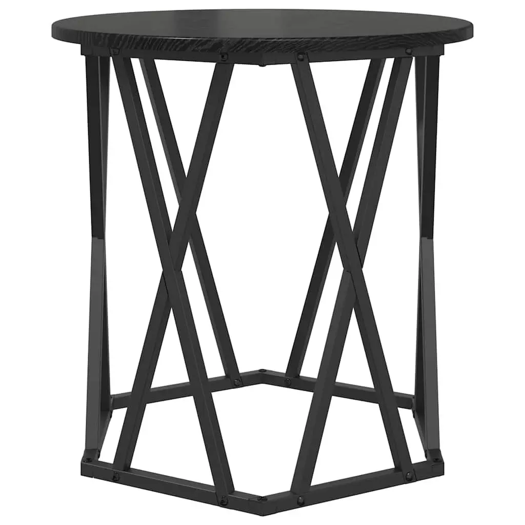 Round Coffee Table Modern Living Room Accent Lounge Furniture Black
