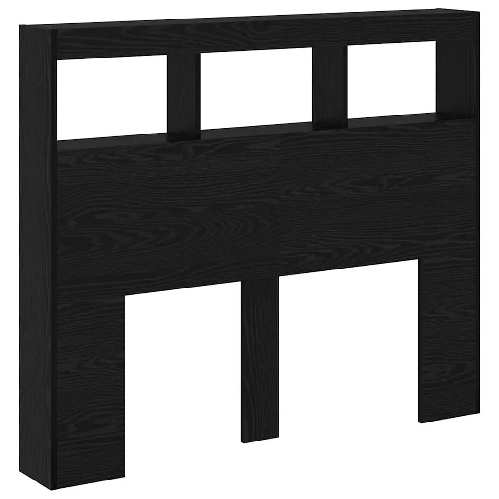 Black Oak LED Headboard with USB Power for Bedrooms