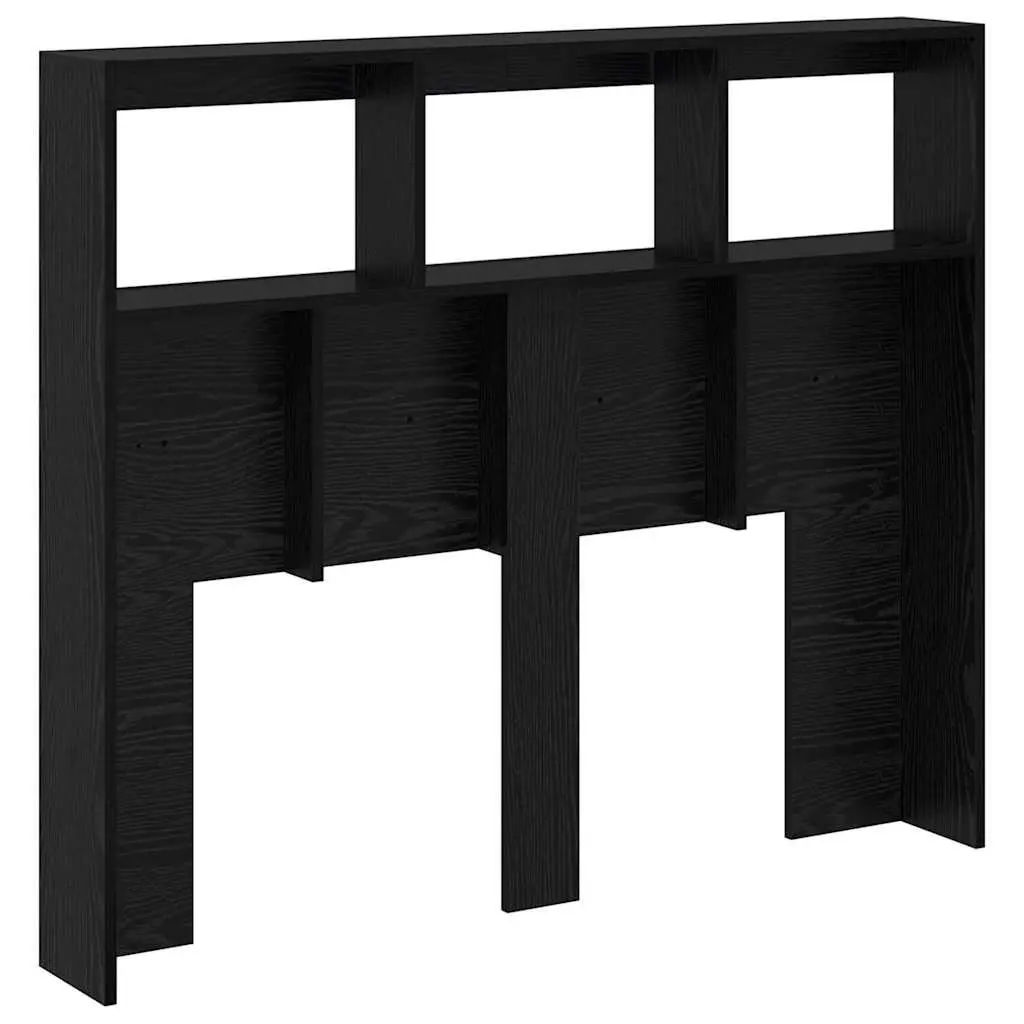 Black Oak LED Headboard with USB Power for Bedrooms