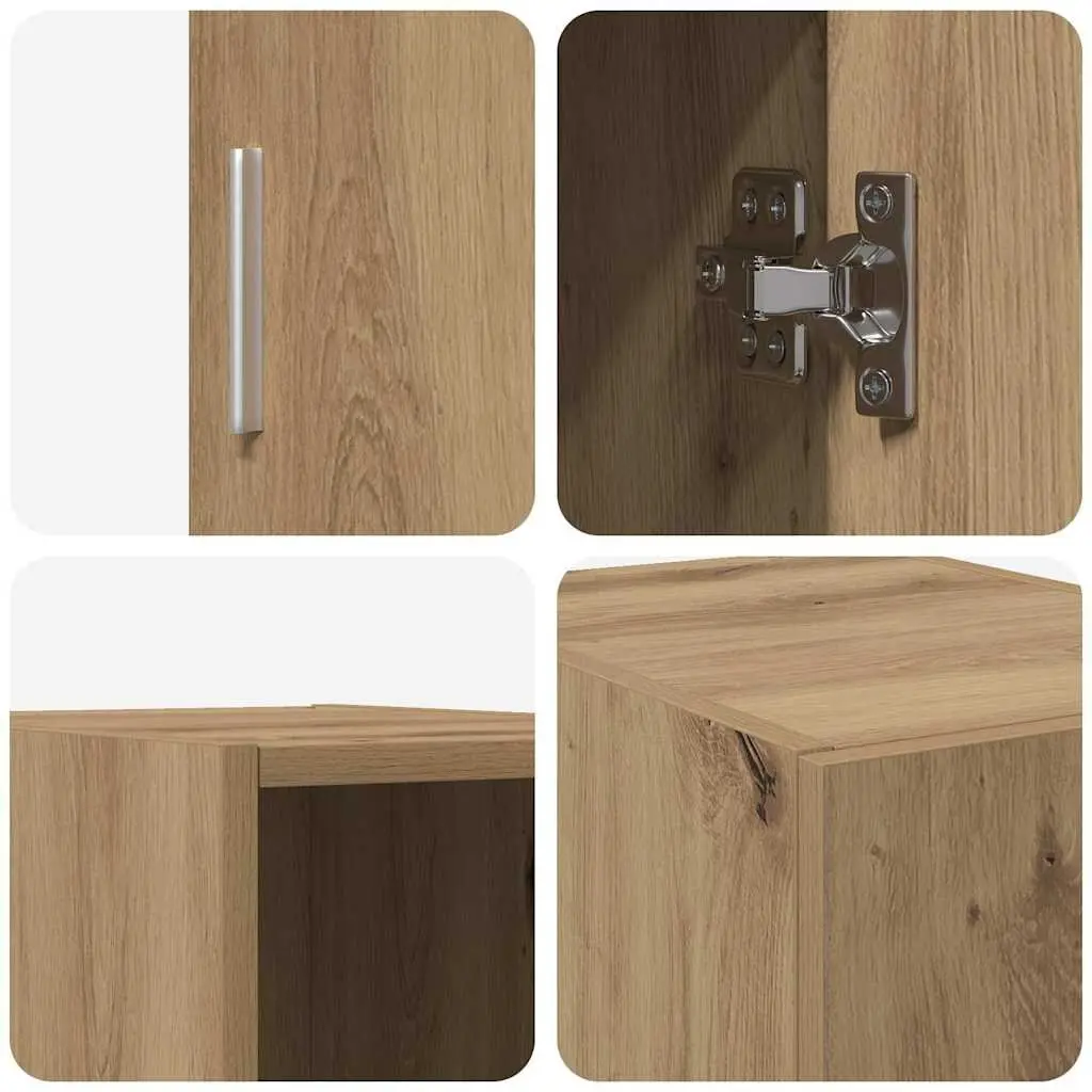 Wall-Mounted Cabinet Brown Modern Storage Furniture Engineered Wood 30 x 42.5 x 39.5 cm
