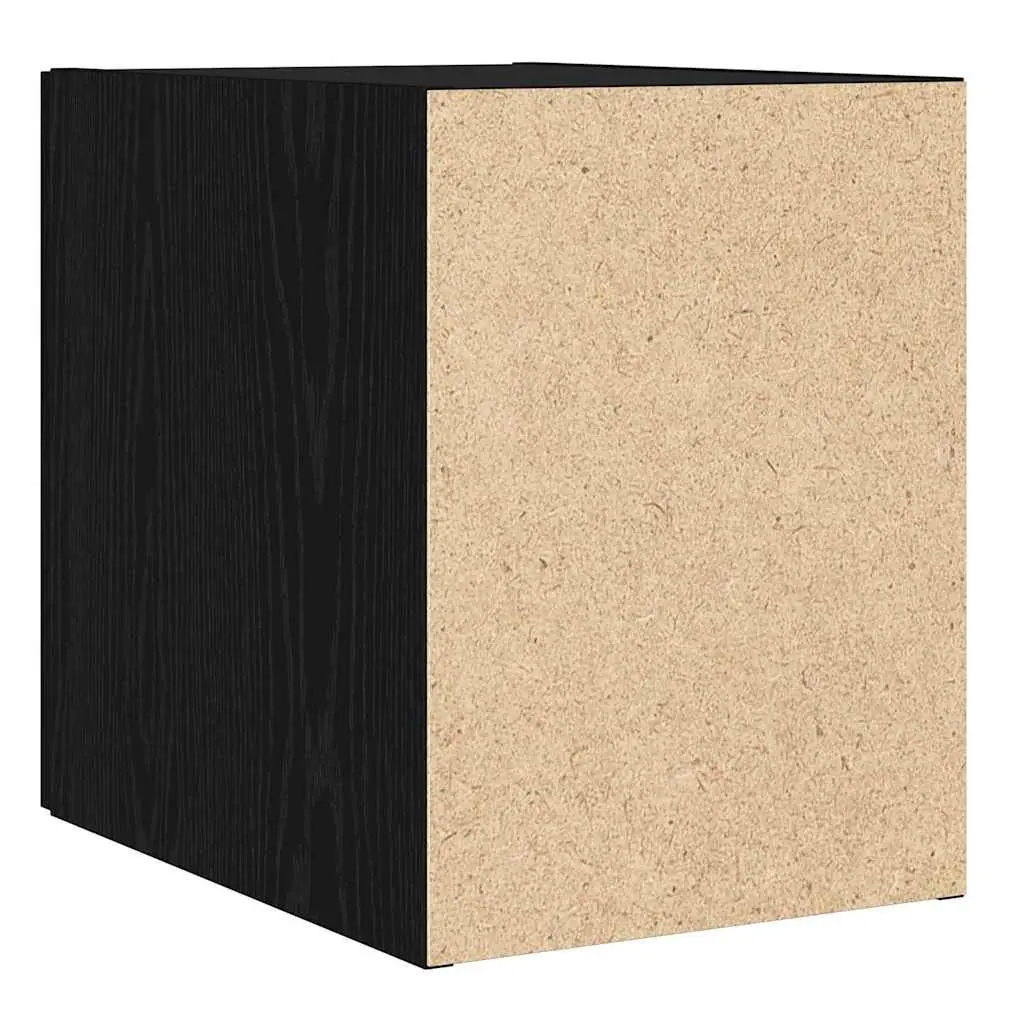 Black Oak Wall-Mounted Cabinet for Living Spaces