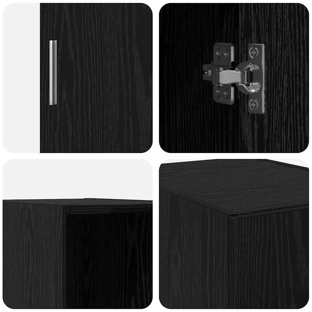 Black Oak Wall-Mounted Cabinet for Living Spaces
