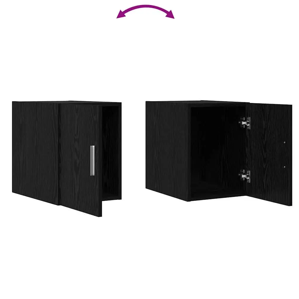 Black Oak Wall-Mounted Cabinet for Living Spaces