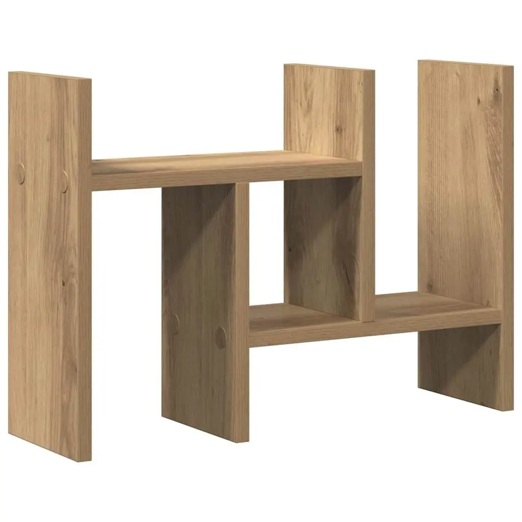 Desk Organiser Engineered Wood Brown Compact Size Office Storage Compartments