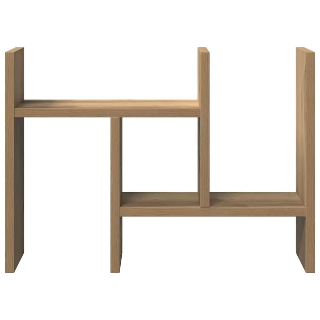 Desk Organiser Engineered Wood Brown Compact Size Office Storage Compartments