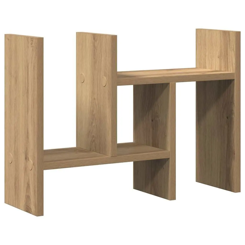 Desk Organiser Engineered Wood Brown Compact Size Office Storage Compartments