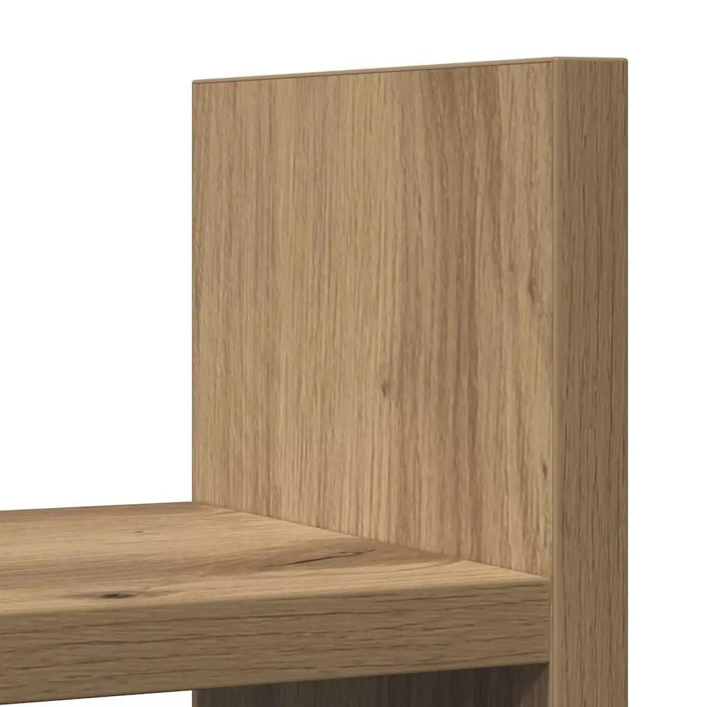 Desk Organiser Engineered Wood Brown Compact Size Office Storage Compartments