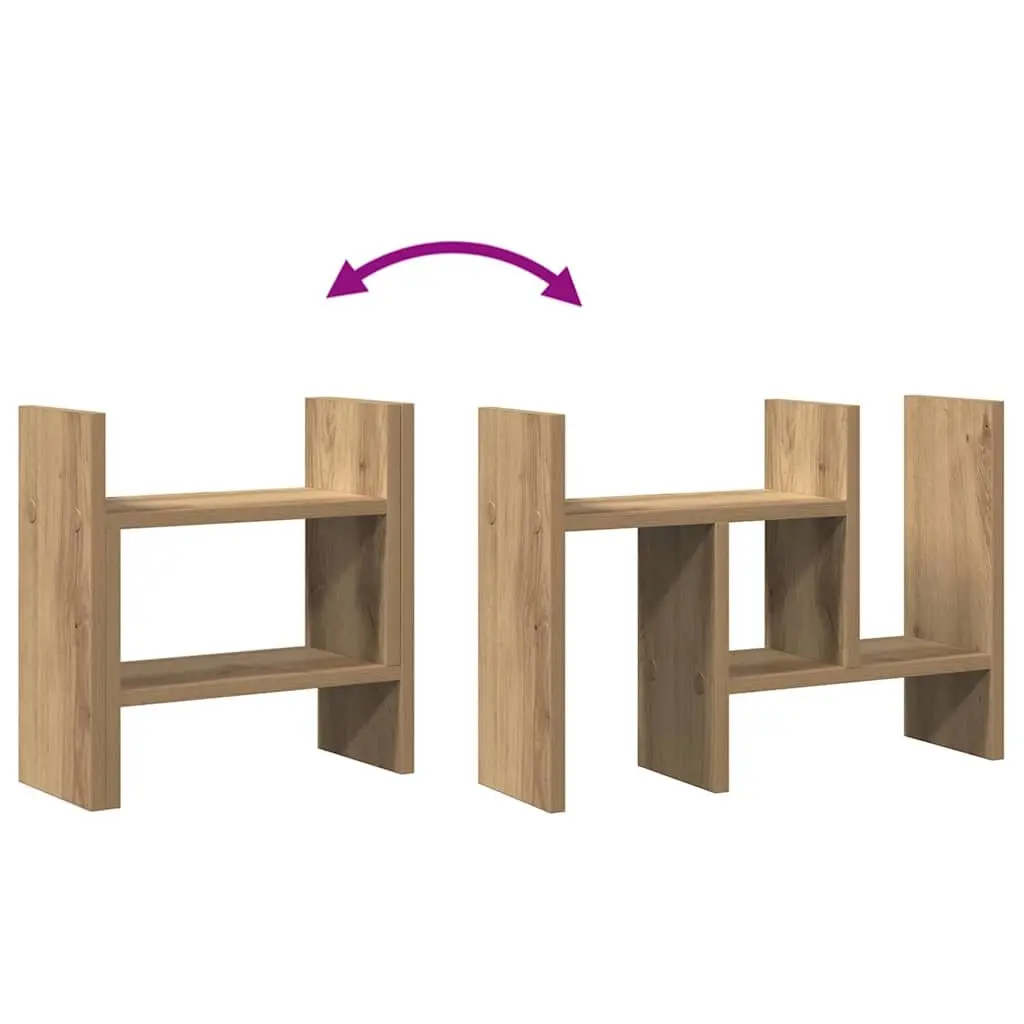 Desk Organiser Engineered Wood Brown Compact Size Office Storage Compartments