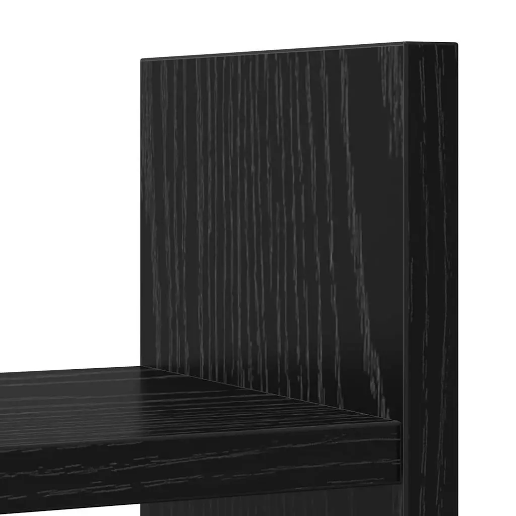 Desk Organiser Black Oak Engineered Wood 50cm Office Storage Filing Organisation