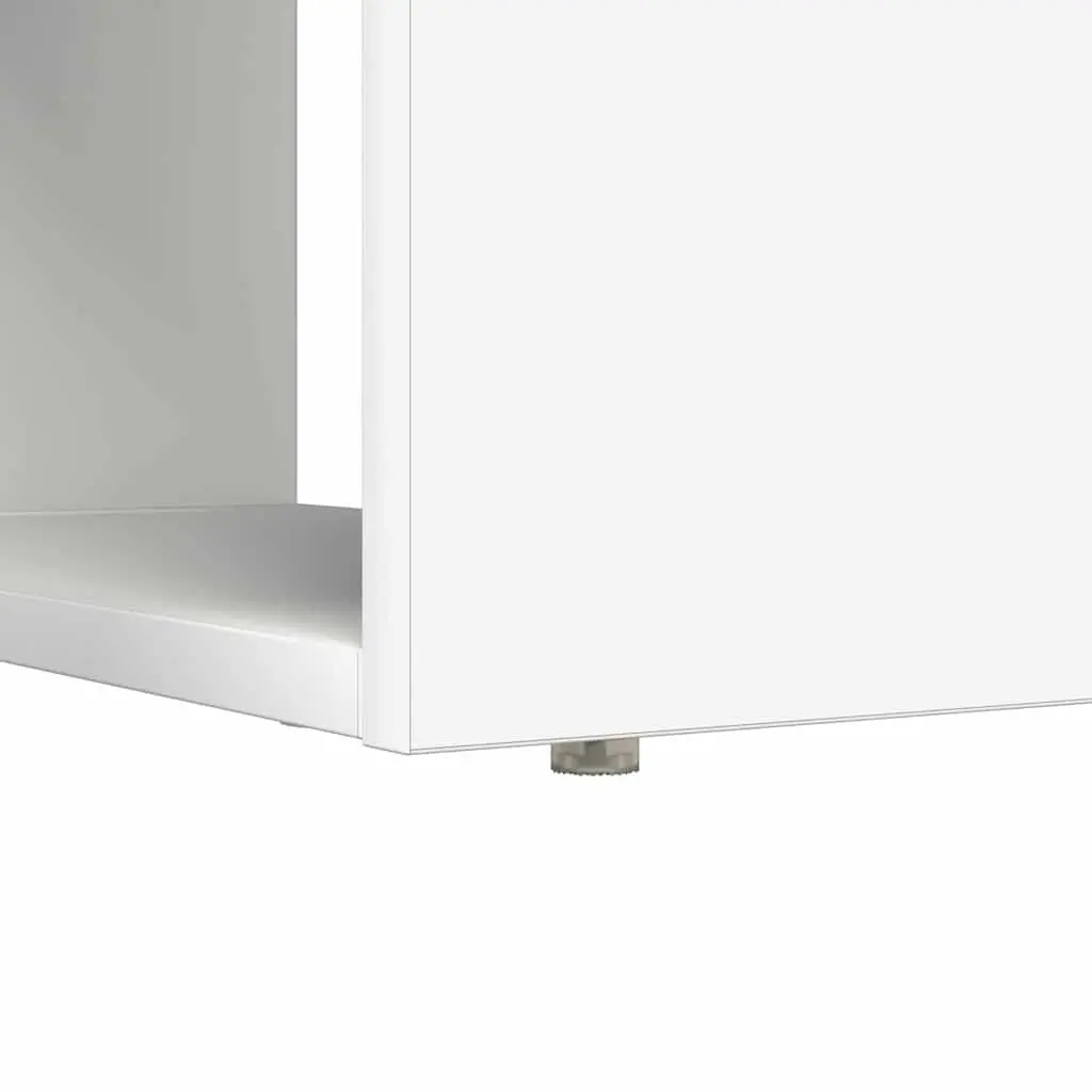 White Study Desk with Integrated Shelves 113x54x120cm